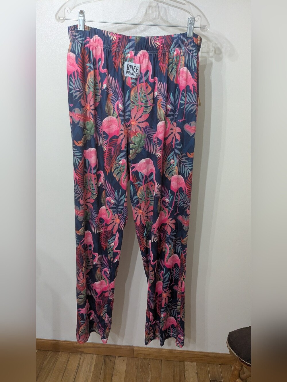 BRIEF INSANITY Women's Pink Flamingo Print Pajama Pants